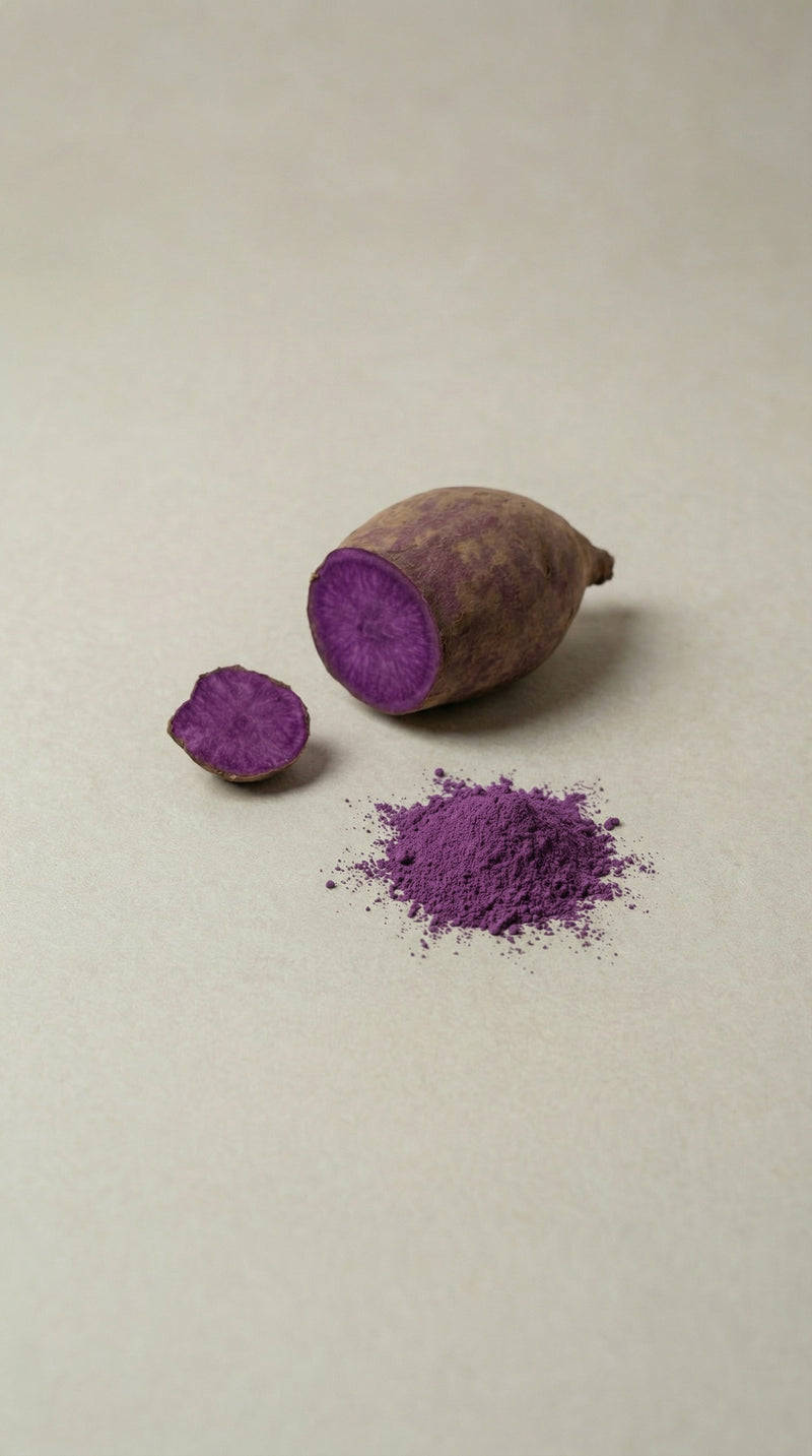 Paarse yam en ube poeder
