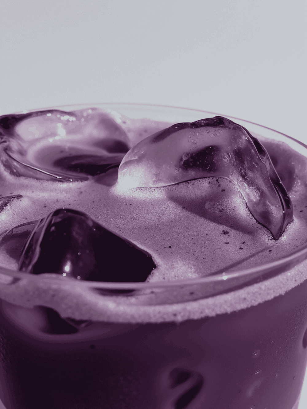 Close up ube poeder in glas