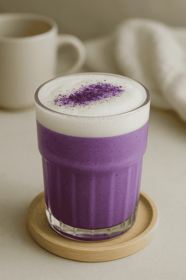 Warme ube latte